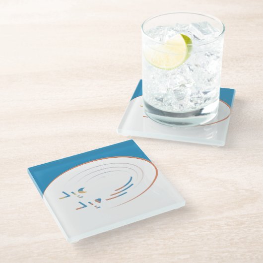 Eid、Joyのらせん状（枠） ガラスコースター (アングル)