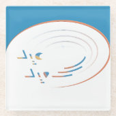 Eid、Joyのらせん状（枠） ガラスコースター (正面)