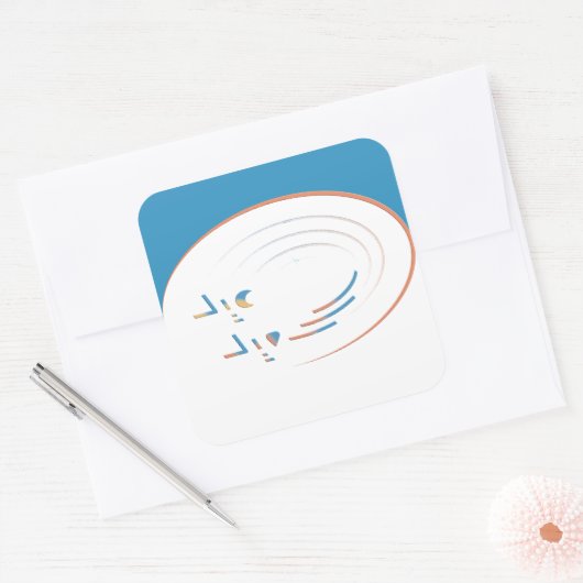 Eid、Joyのらせん状（枠） スクエアシール (封筒)