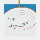 Eid、Joyのらせん状（枠） セラミックオーナメント (正面)