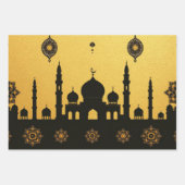 Eid_Mosque_GoldBlack ラッピングペーパーシート (正面2)