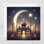 Eid Mubarakカスタマイズ可能グリーティング文字 シーズンカード (正面/裏面)