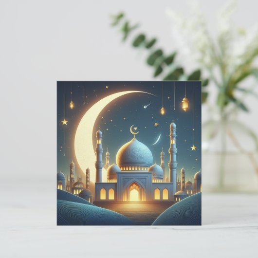 Eid Mubarakカスタマイズ可能グリーティング文字 シーズンカード (スタンド正面)