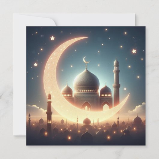 Eid Mubarakカスタマイズ可能グリーティング文字 シーズンカード (正面)