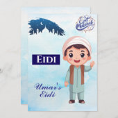 Eid Mubarakパーソナライズされた/Eid Greeting 子供へ 招待状 (正面/裏面)