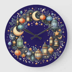 Eid Mubarakリースの壁時計 ラージ壁時計