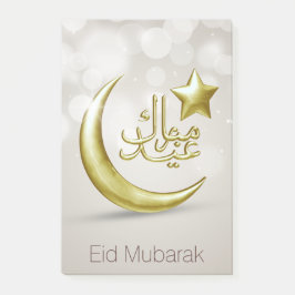 Eid Mubarak金ゴールドMoon Star Post-it®メモ ポストイット