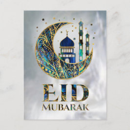 Eid Mubarak – アバロンドシェル、パール、金ゴールド ポストカード