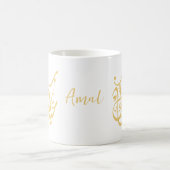 Eid Mubarak アラビア書道 ゴールド コーヒーマグカップ (中央)