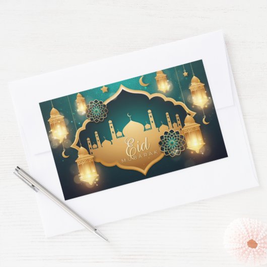 Eid Mubarak 長方形シール (封筒)
