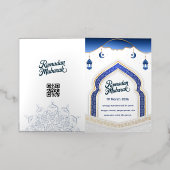 Eid Mubarak Card with Masjid 箔グリーティングカード (外側レイダウン)
