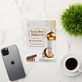 Eid Mubarak Card with Masjid 箔グリーティングカード