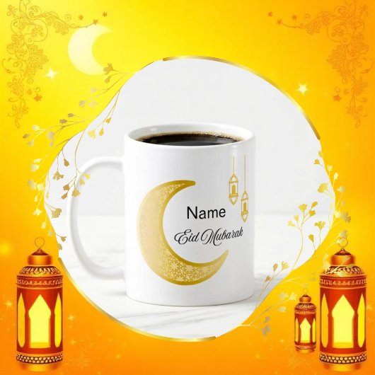 Eid Mubarak Ceramic Mug with Customizable Name コーヒーマグカップ