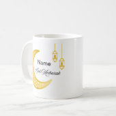 Eid Mubarak Ceramic Mug with Customizable Name コーヒーマグカップ (正面左)