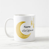 Eid Mubarak Ceramic Mug with Customizable Name コーヒーマグカップ (左)