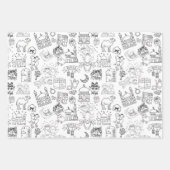 Eid Mubarak Colouring Wrapping Paper Sheets Set x3 ラッピングペーパーシート (正面3)