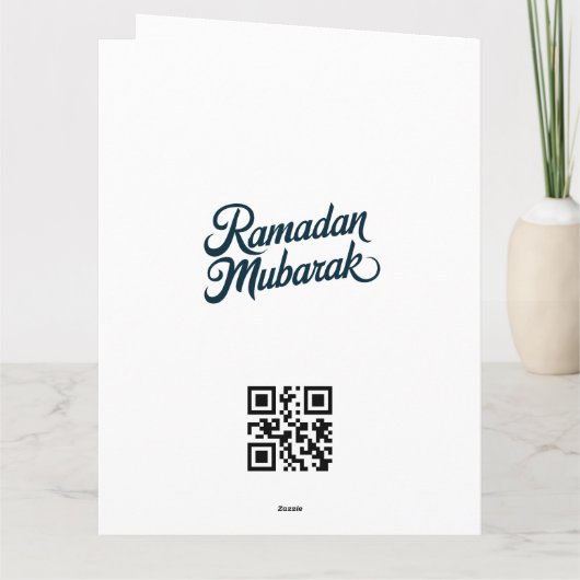 Eid Mubarak /Custom Company Name  blue Greeting  カード (裏面)