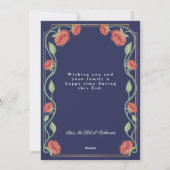 Eid Mubarak Elegant Blue Floral Photo シーズンカード (裏面)