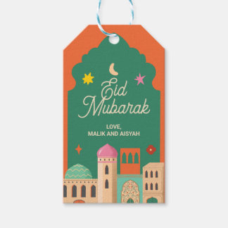 Eid Mubarak Favor Tags | Hand-Drawn Archways ギフトタグ