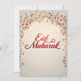 Eid mubarak floral Card Modern Eid Fitr Card 招待状