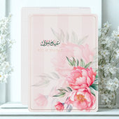 Eid Mubarak Floral Pink Peony Rose Gold 箔シーズンカード