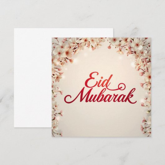 Eid mubarak for Eid Fitr Card サンキューカード (正面/裏面)