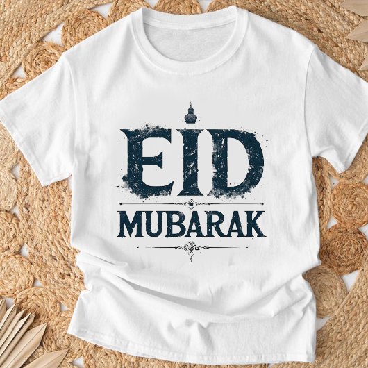 "EID MUBARAK" Grunge Islamic Holiday Graphic T-Shi Tシャツ