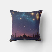 Eid Mubarak Islamic celebration Gold And navy クッション (裏面)