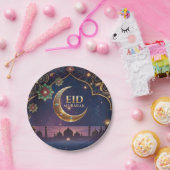 Eid Mubarak Islamic celebration Gold And navy ペーパープレート (パーティー)