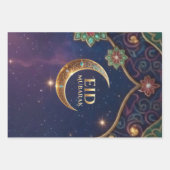 Eid Mubarak Islamic celebration Gold And navy ラッピングペーパーシート (正面)