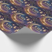 Eid Mubarak Islamic celebration Gold And navy ラッピングペーパー (角)