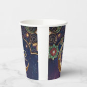 Eid Mubarak Islamic celebration Gold And navy 紙コップ (左)