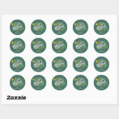 Eid Mubarak Ketupat Green Customised Stickers ラウンドシール (シート)