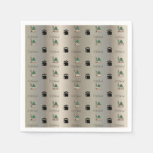 Eid Mubarak Napkins – Gold Kaaba & Masjid Nabawi