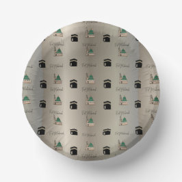 Eid Mubarak Paper Bowl –Gold Kaaba & Masjid Nabawi ペーパーボウル