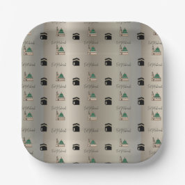 Eid Mubarak Paper Plate|Gold Kaaba & Masjid Nabawi ペーパープレート