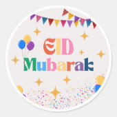 Eid Mubarak Party Favor Sticker ラウンドシール (正面)