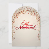 Eid mubarak Personalized Floral Greeting Card 招待状 (正面)