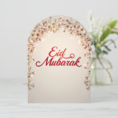 Eid mubarak Personalized Floral Greeting Card 招待状 (スタンド正面)