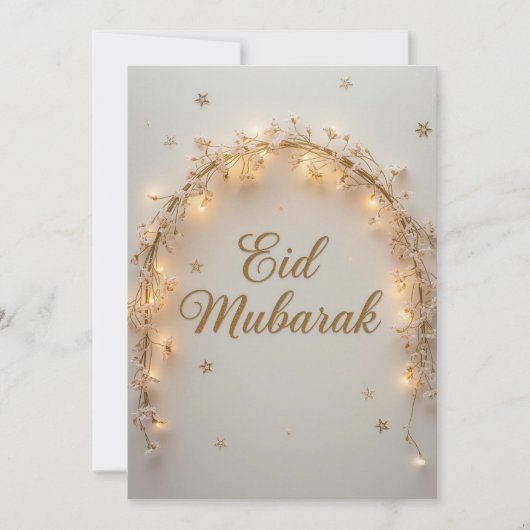 Eid mubarak Personalized Lights Greeting Card 招待状 (正面)