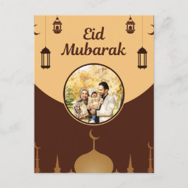 Eid Mubarak Photo Frame Mosque Skyline Art シーズンポストカード