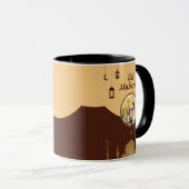 Eid Mubarak Photo Frame Mosque Skyline Art マグカップ (正面右)