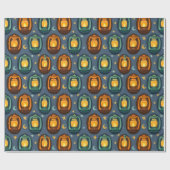 Eid & Ramadan Lanterns Seamless Pattern with Moon ラッピングペーパー (フラット)