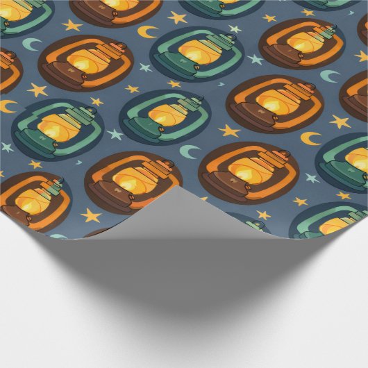 Eid & Ramadan Lanterns Seamless Pattern with Moon ラッピングペーパー (角)
