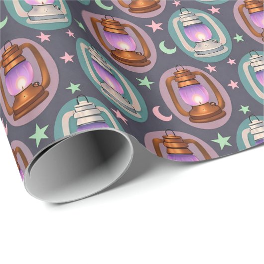 Eid & Ramadan Lanterns Seamless Pattern with Moon ラッピングペーパー (ロールコーナー)