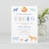 EIEIOオールドマクドナルド・パンプキンボーイズバースデーパーティー 招待状 (スタンド正面)