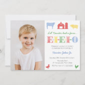 EIEIOオールドマクドナルド・ファーム誕生日パーティーfor Boy 招待状 (正面)