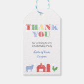 EIEIOファーム誕生日パーティーサンキューメッセージカード ギフトタグ (正面)