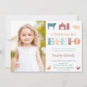 EIEIO秋オールドMacDonald Girl Birthday Party Photo 招待状 (正面)