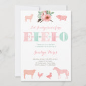 EIEIO の招待状、オールド・マクドナルドの誕生日パーティー 招待状 (正面)